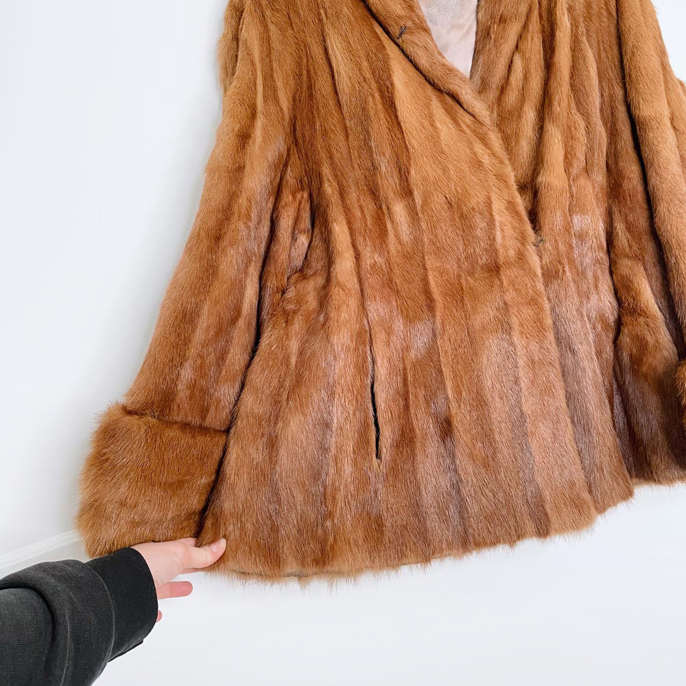 vintage 60s mink princess cut fur coat