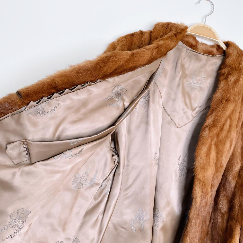 vintage 60s mink princess cut fur coat