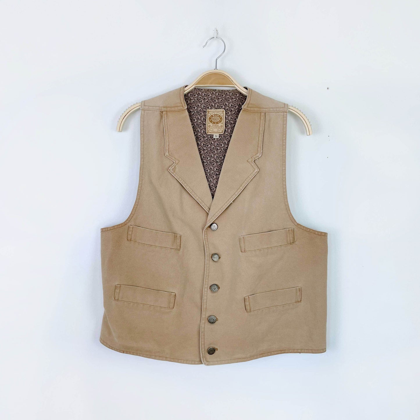 vintage wahmaker frontier clothing twill vest