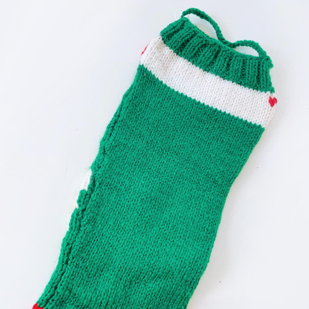 vintage hand-knit 'thelma' santa stocking