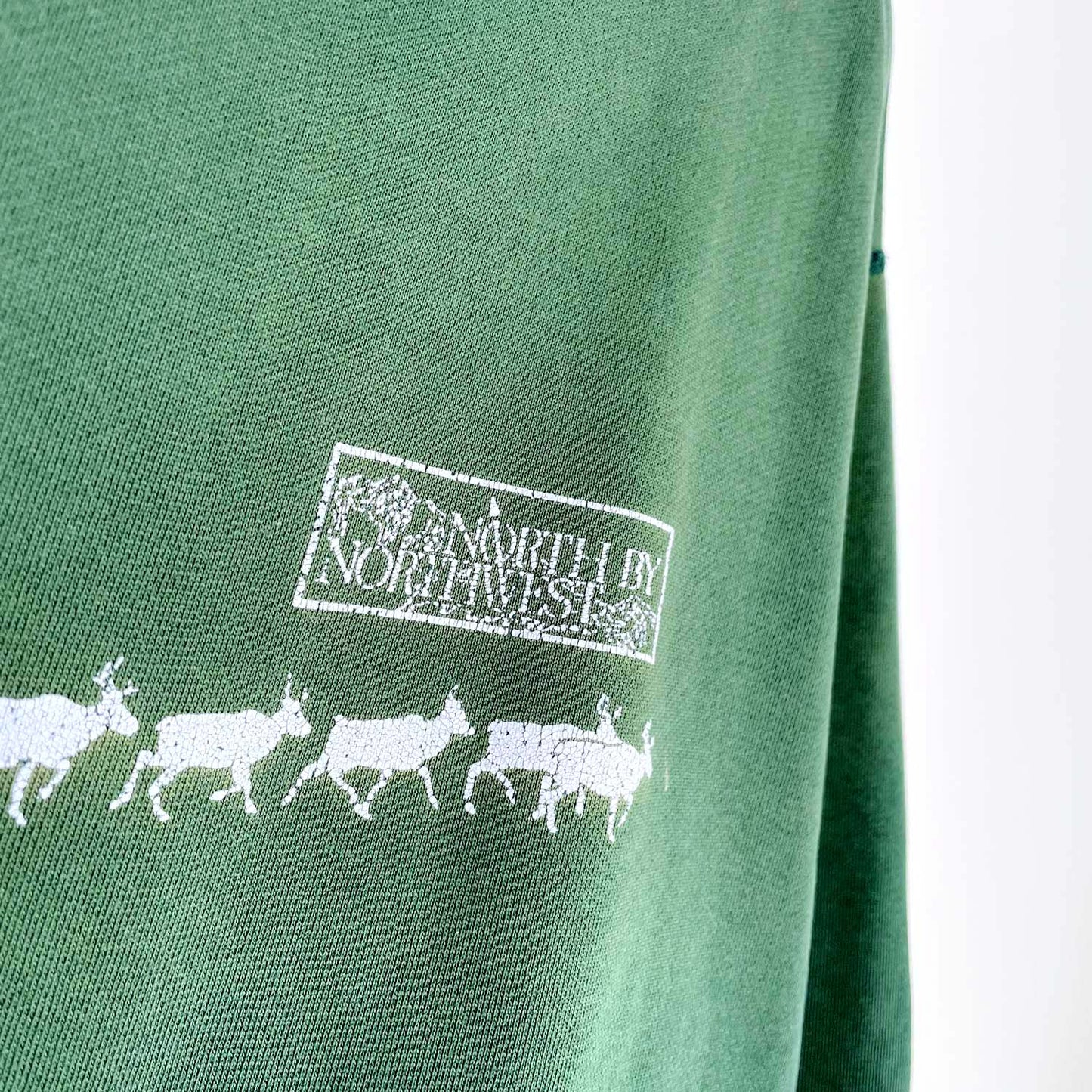 vintage tiger brand reindeer crossing minimal crew - size xl