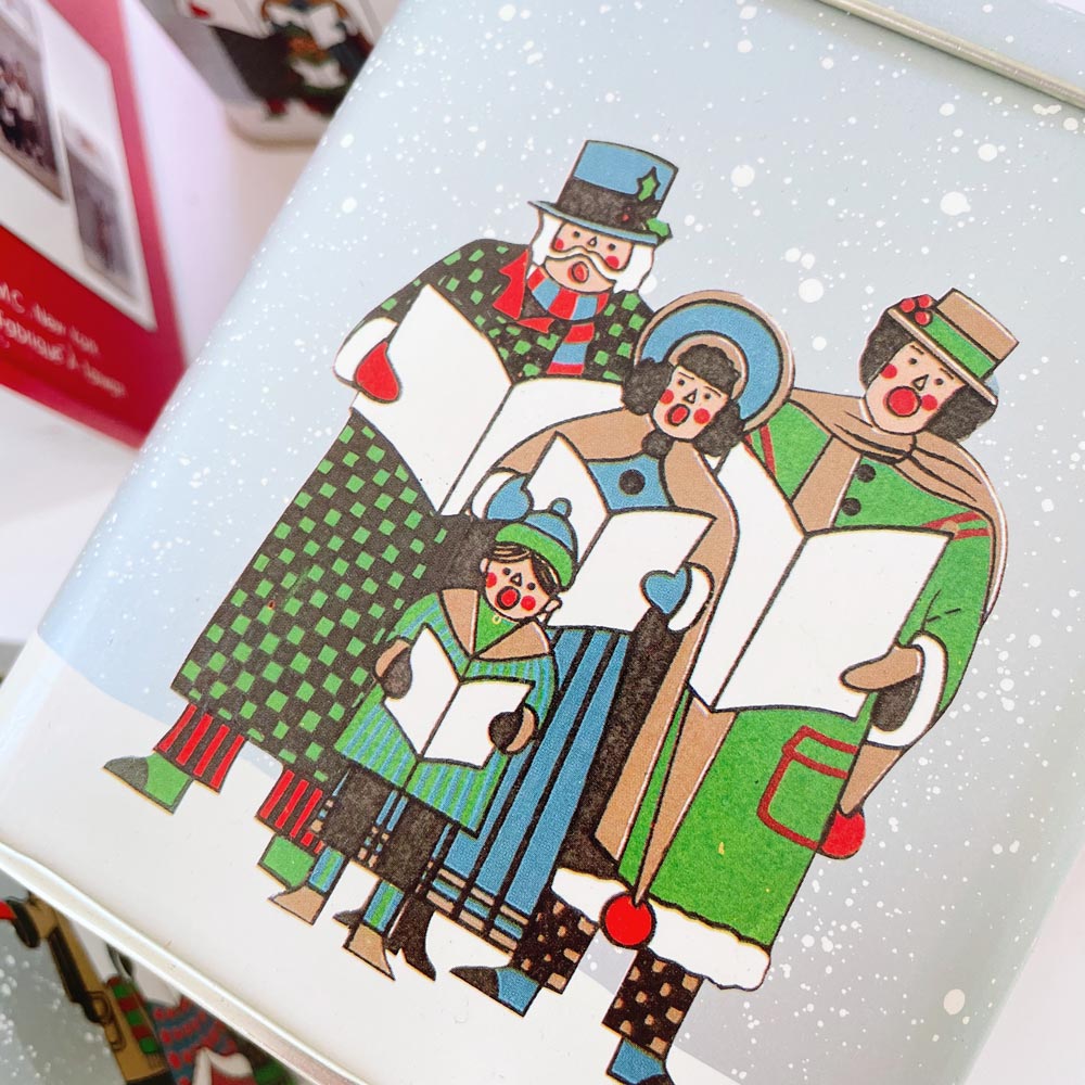 NIB vintage 3-pc carollers holiday tin set