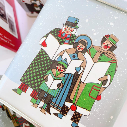 NIB vintage 3-pc carollers holiday tin set