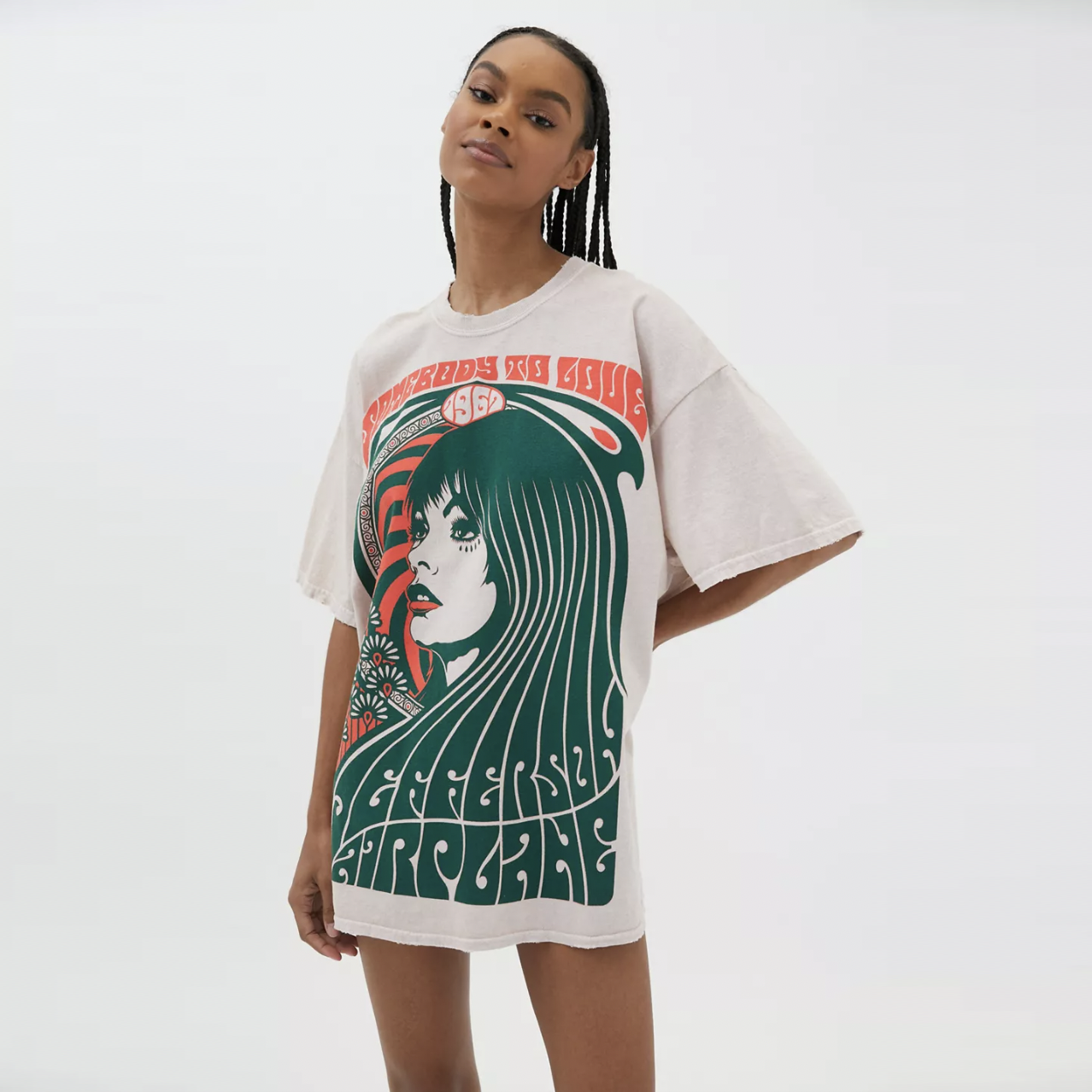 UO jefferson airplane oversized t-shirt dress