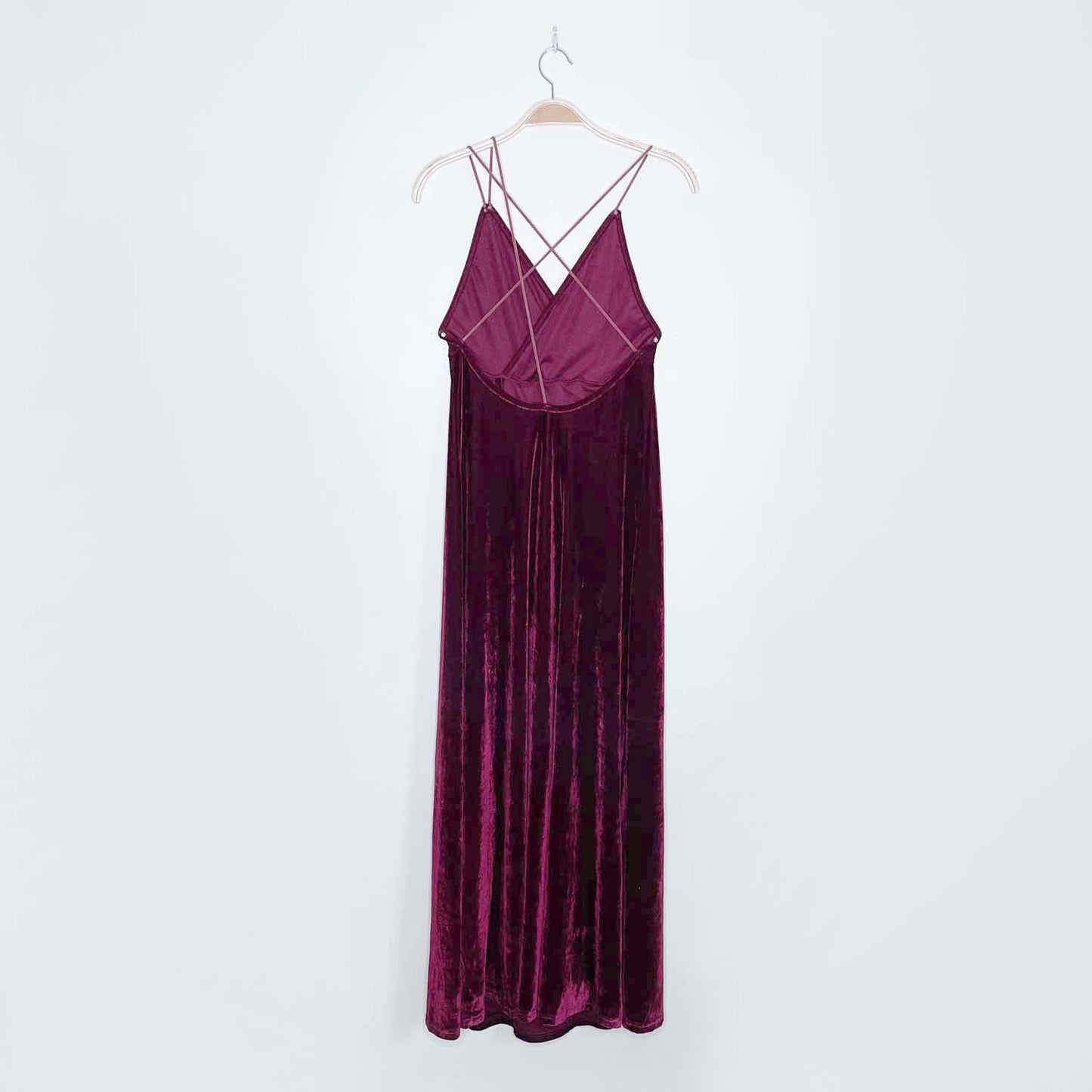 unbranded wine velvet wrap gown - size xs