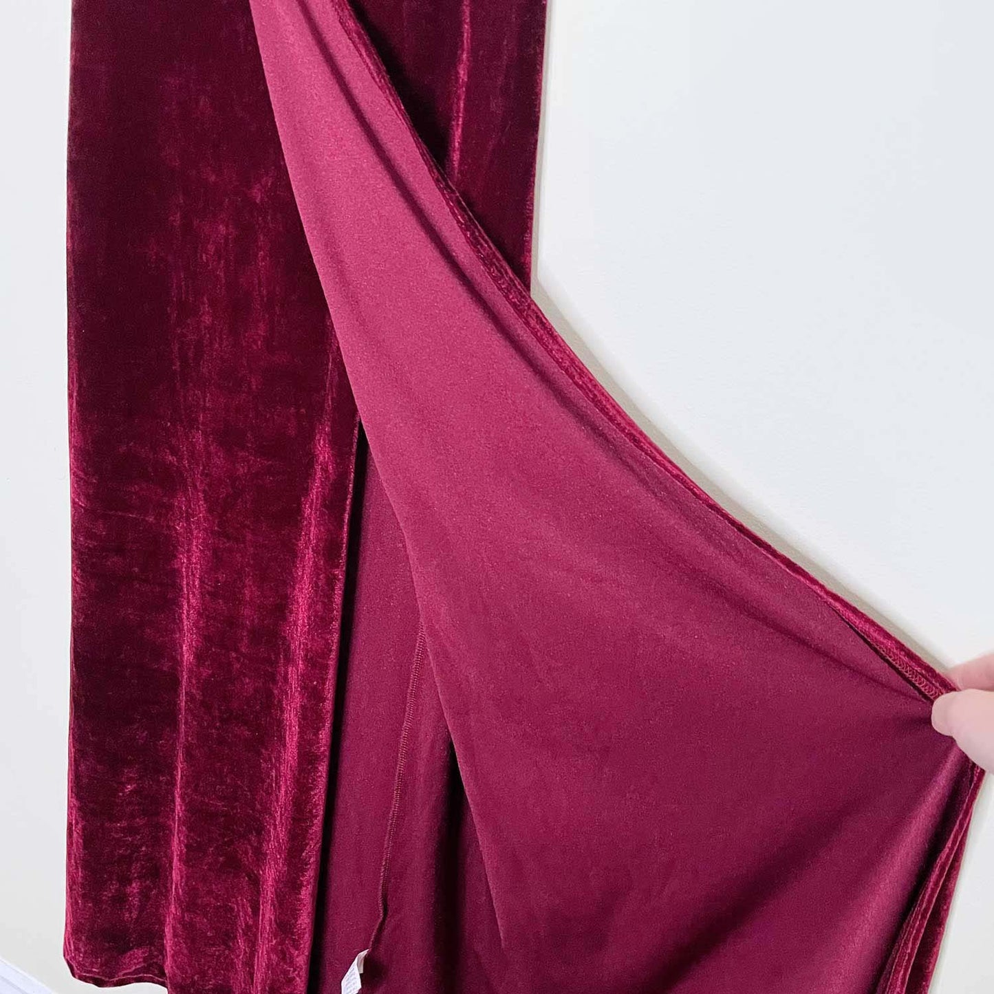 unbranded wine velvet wrap gown - size xs