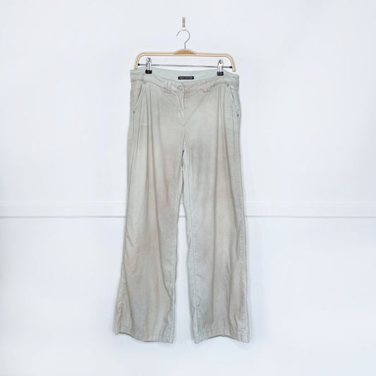 vintage 00s versace low rise grunge wide leg linen pants