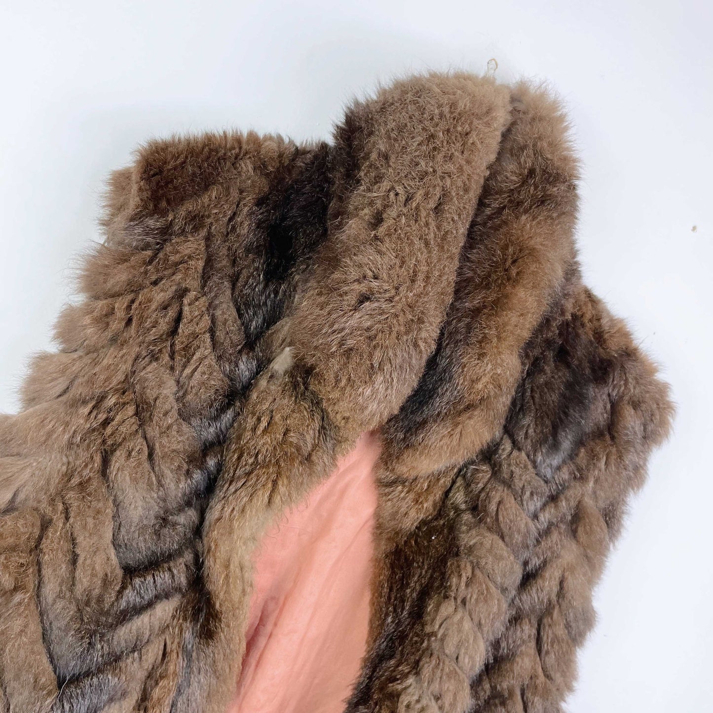 vintage beaver fur chevron vest