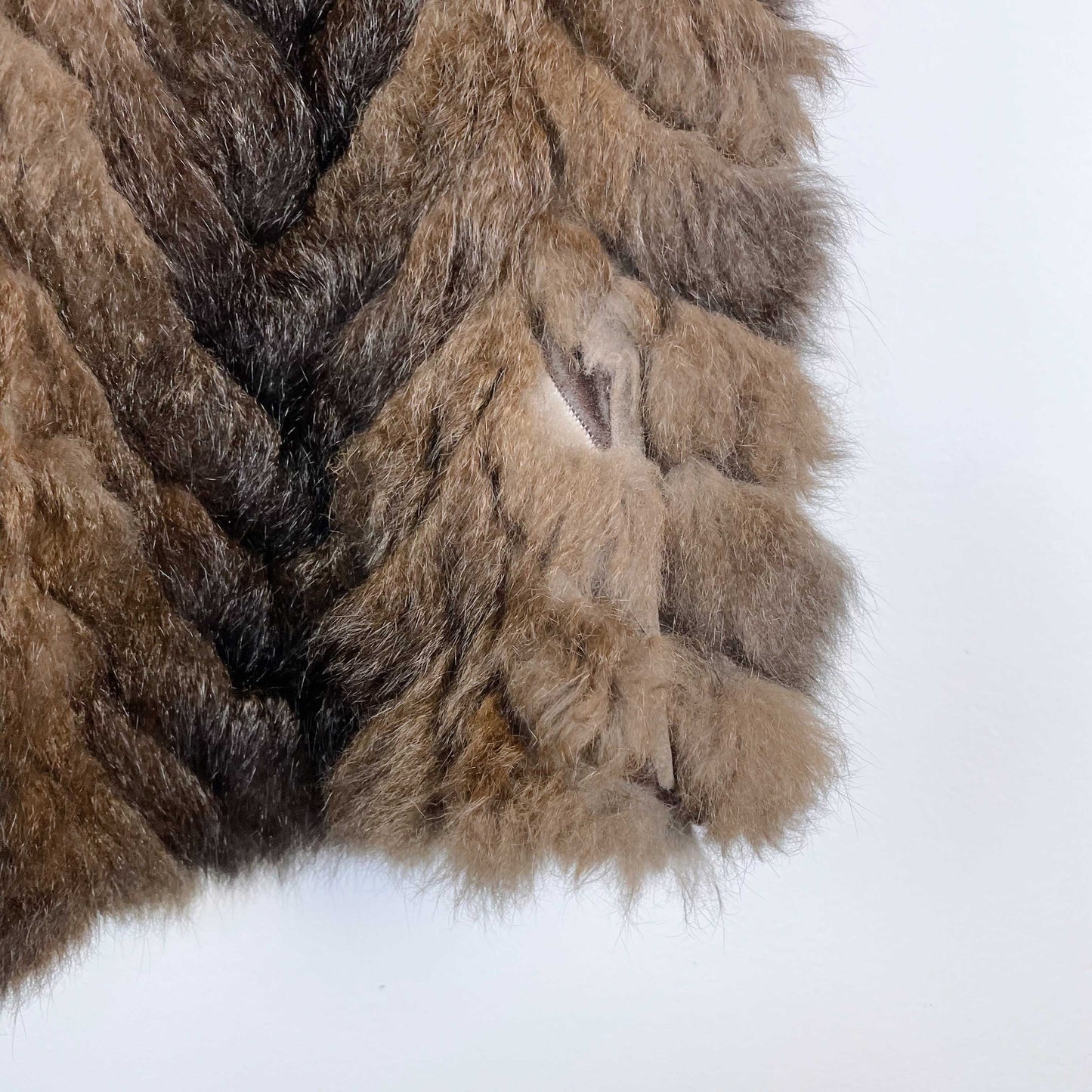 vintage beaver fur chevron vest