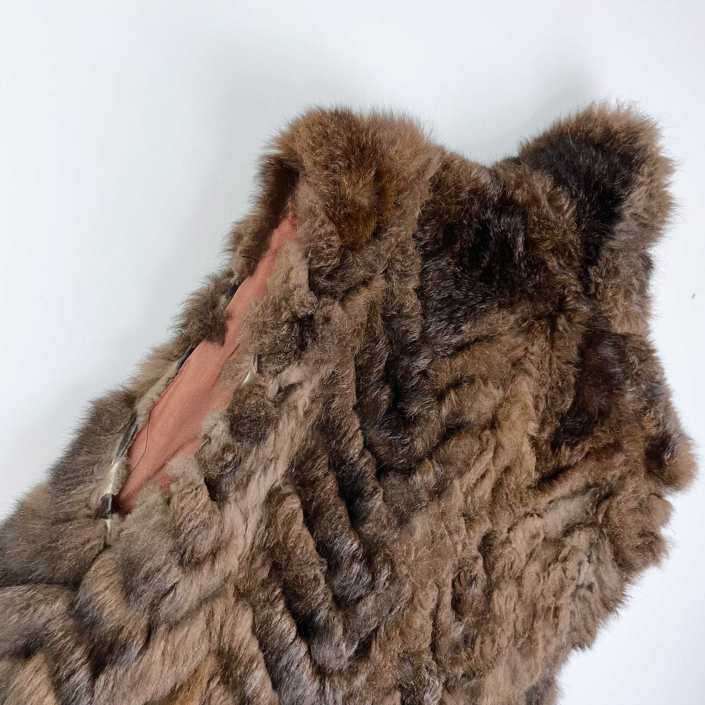 vintage beaver fur chevron vest