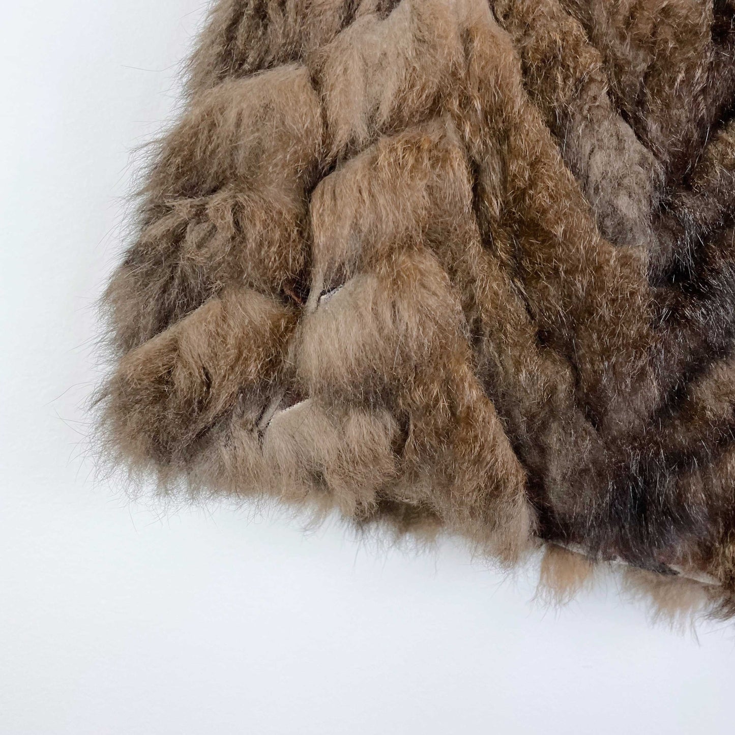 vintage beaver fur chevron vest