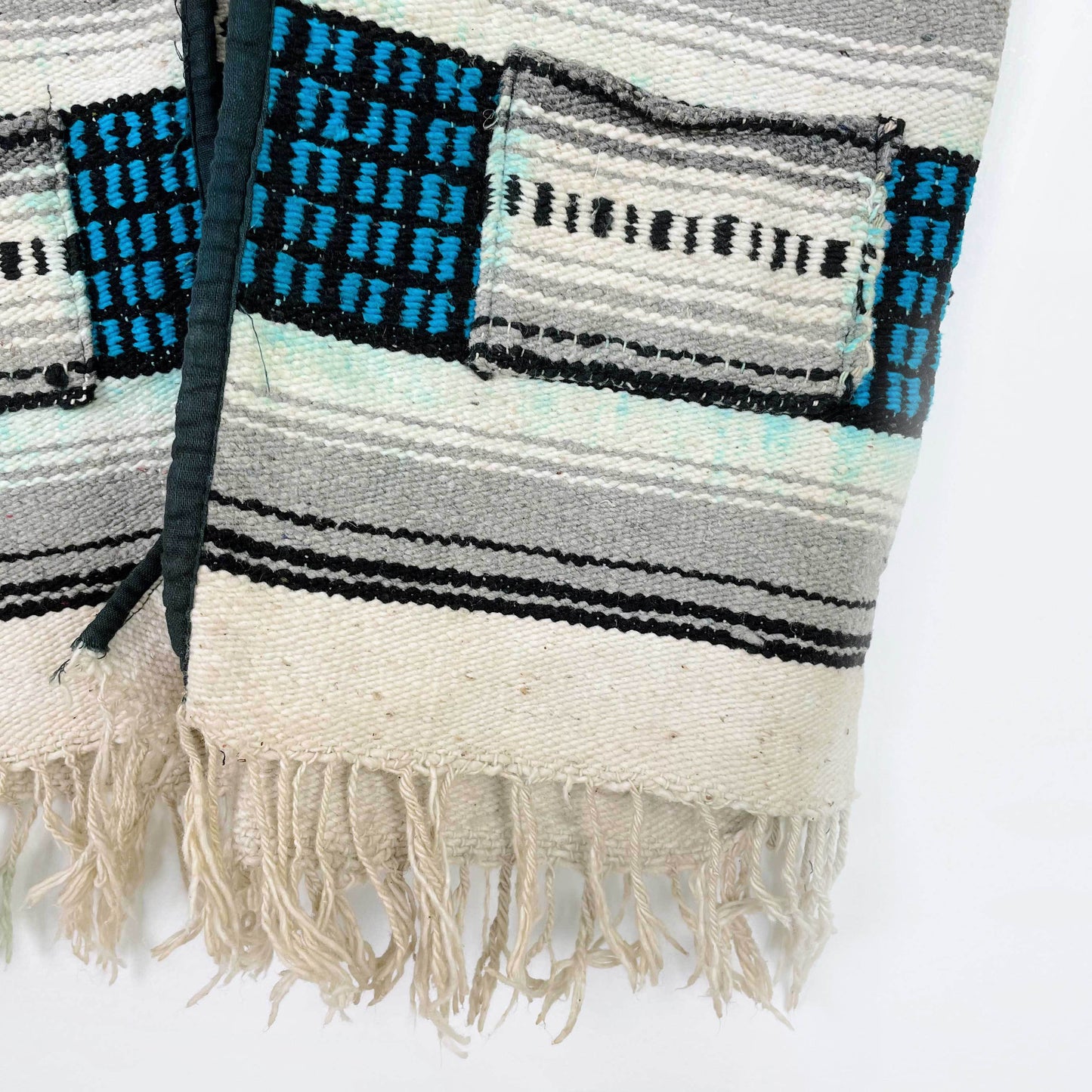 vintage serape woven western poncho