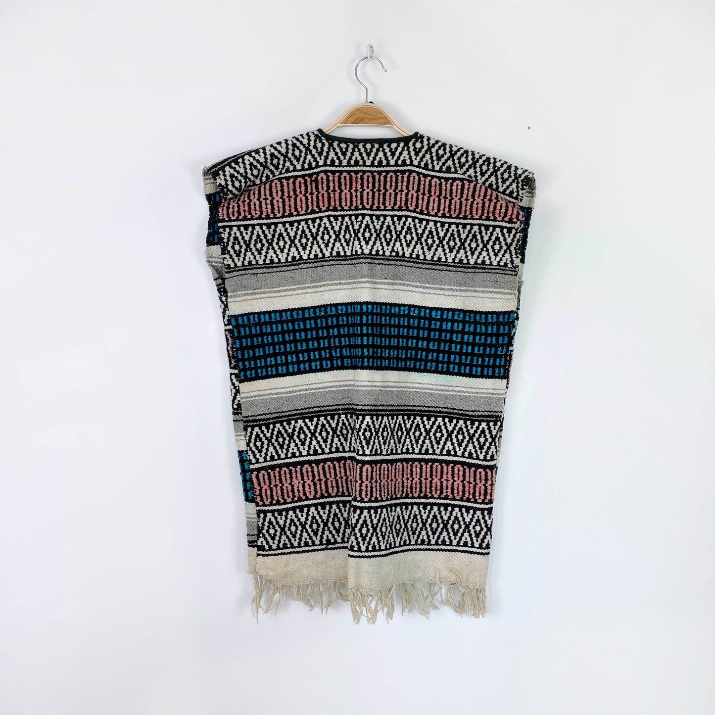 vintage serape woven western poncho