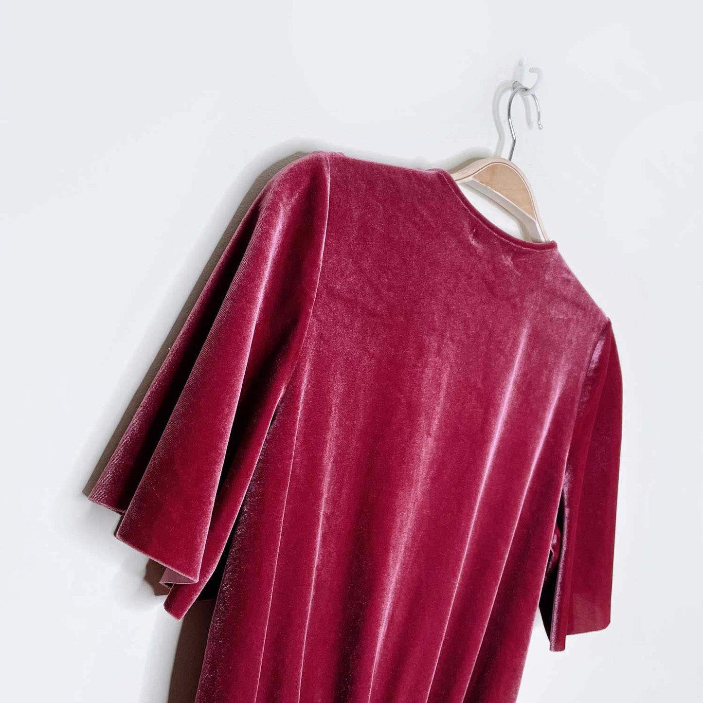 zara velvet flutter sleeve wrap bodysuit - size small