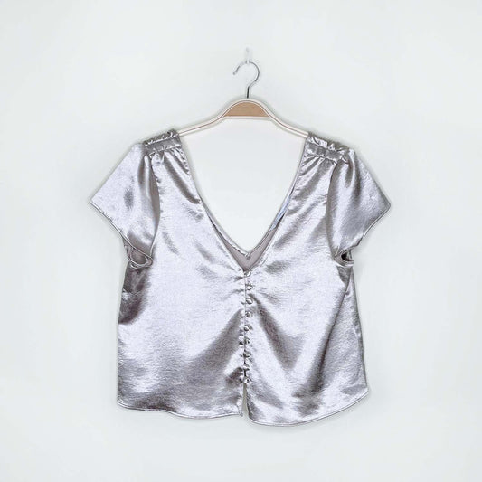 zara metallic satin crop top - size medium