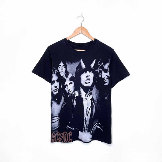 acdc angus young horns graphic band tee - size small