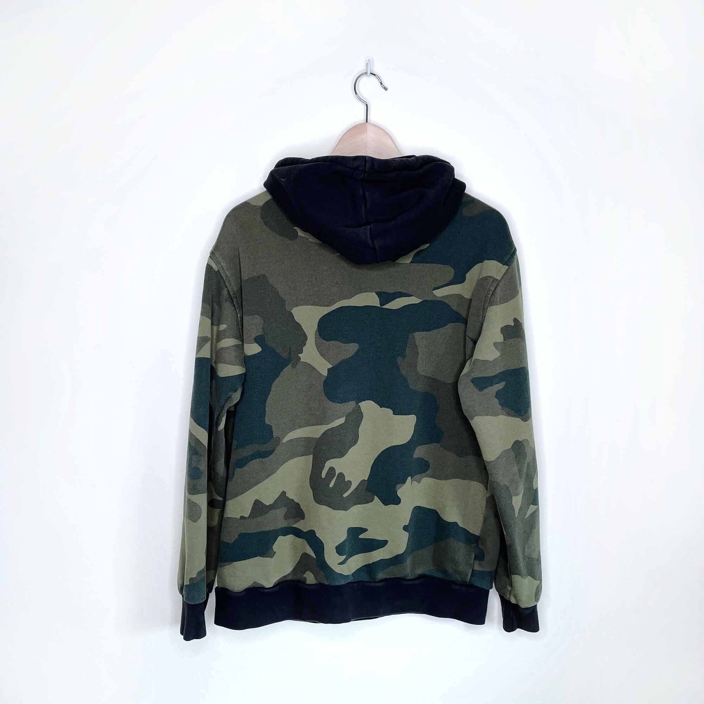 adidas camo hooded colour block sweatshirt - size medium