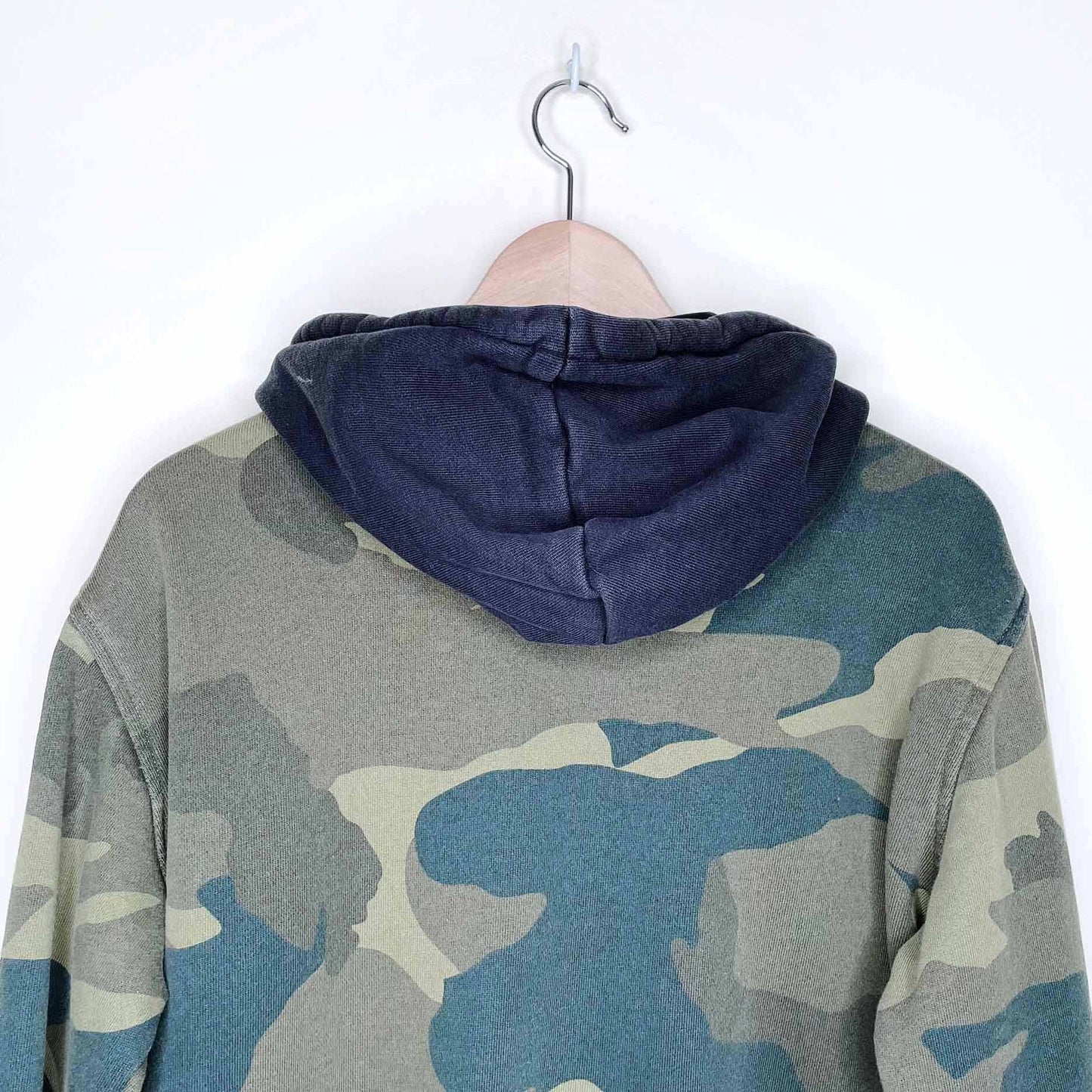 adidas camo hooded colour block sweatshirt - size medium