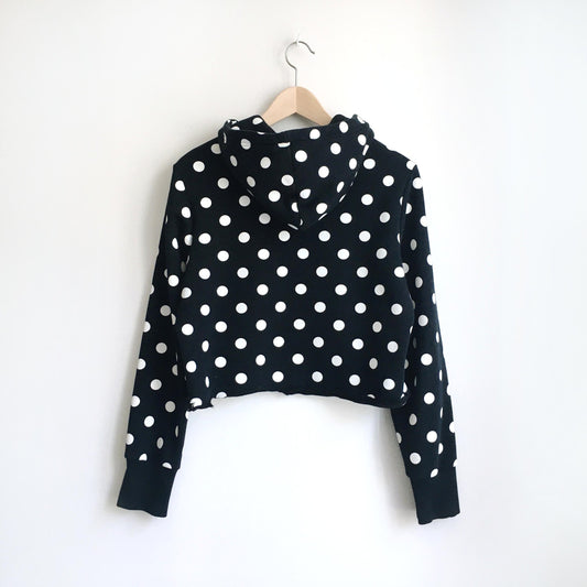 Adidas crop trefoil polka dot hoodie - size Medium