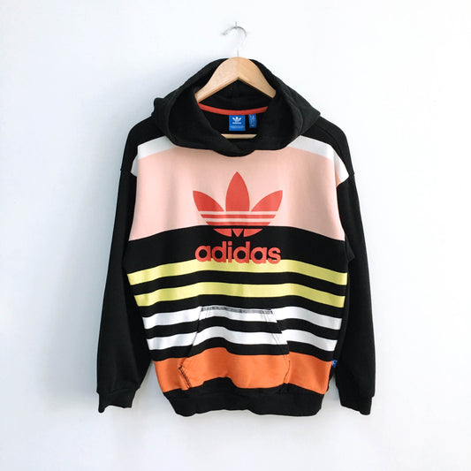 Adidas trefoil multi-stripe hoodie - size xs