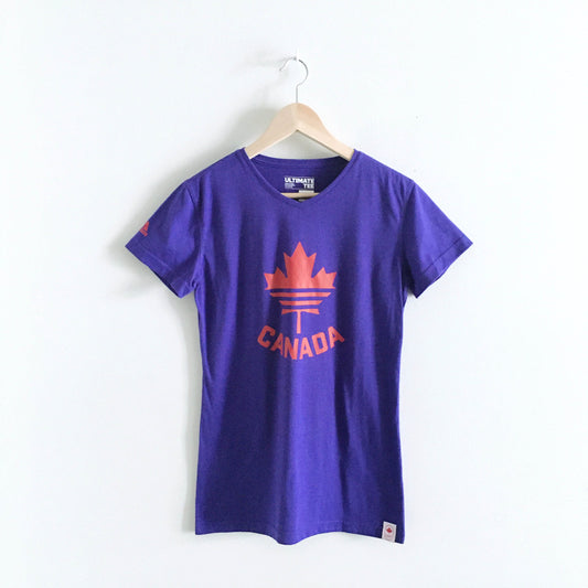 adidas team canada v-neck tee - size medium