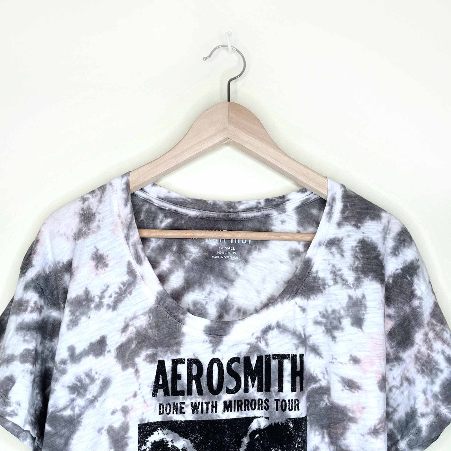 knit riot aerosmith tie dye oversized band tee - size xs