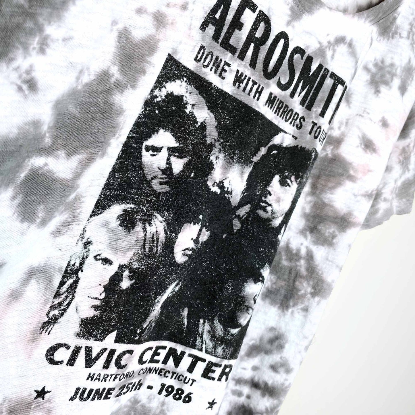 knit riot aerosmith tie dye oversized band tee - size xs