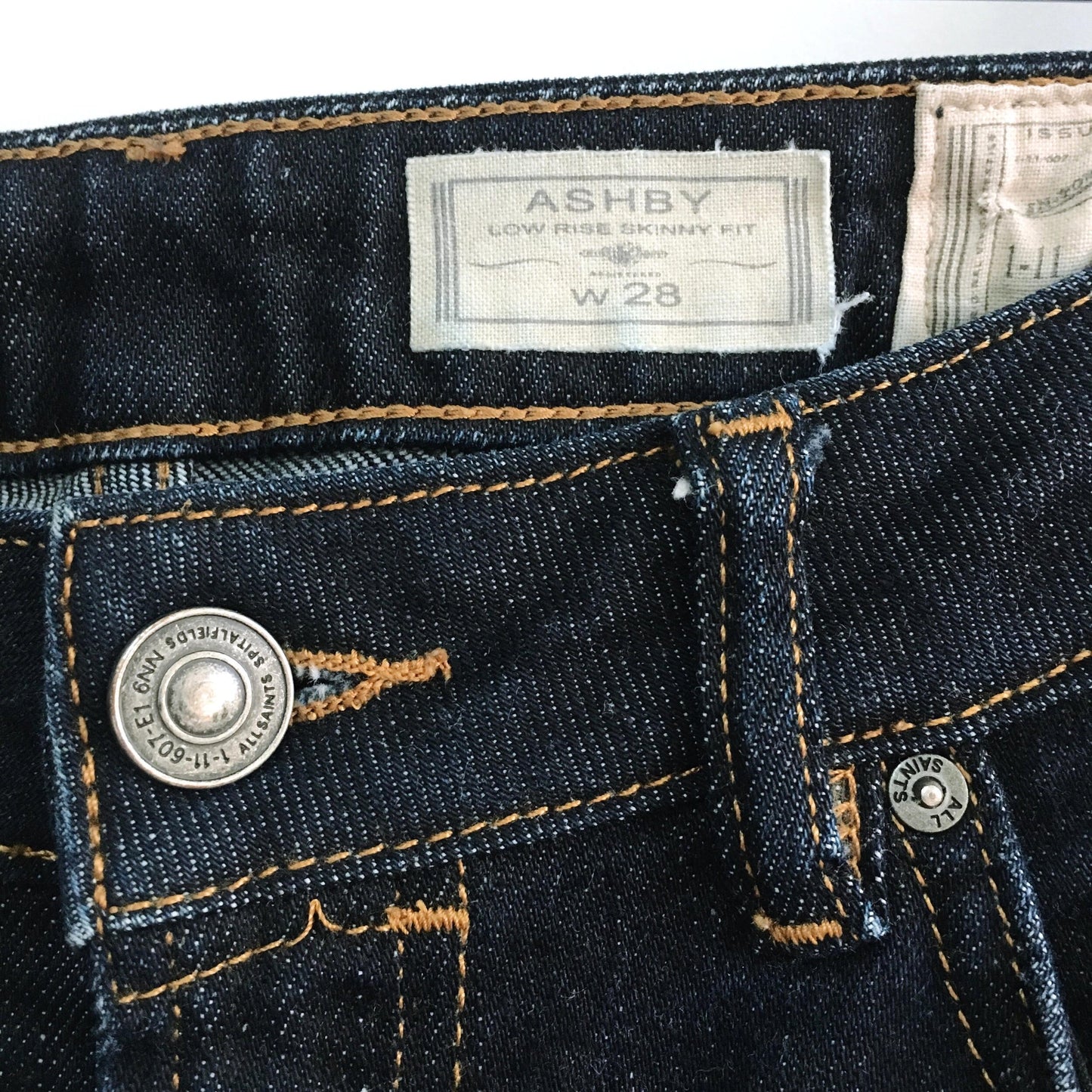 all saints ashby skinny jeans - size 28