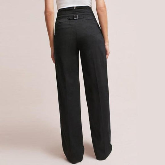 the essential wide leg high rise trouser by anthropologie - size 4