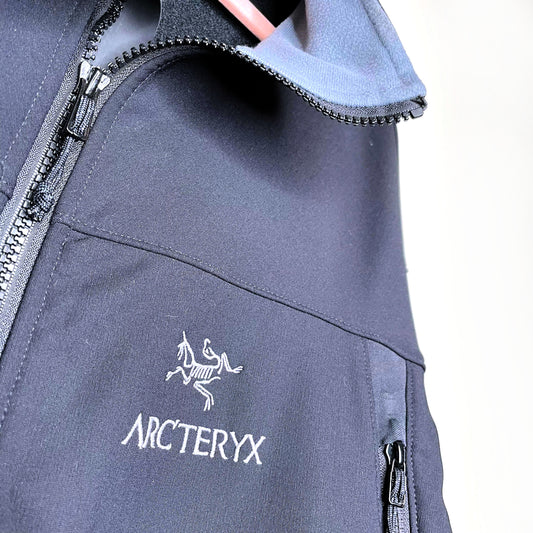 arc'teryx men's black gamma polartec softshell zip up jacket - size xxl