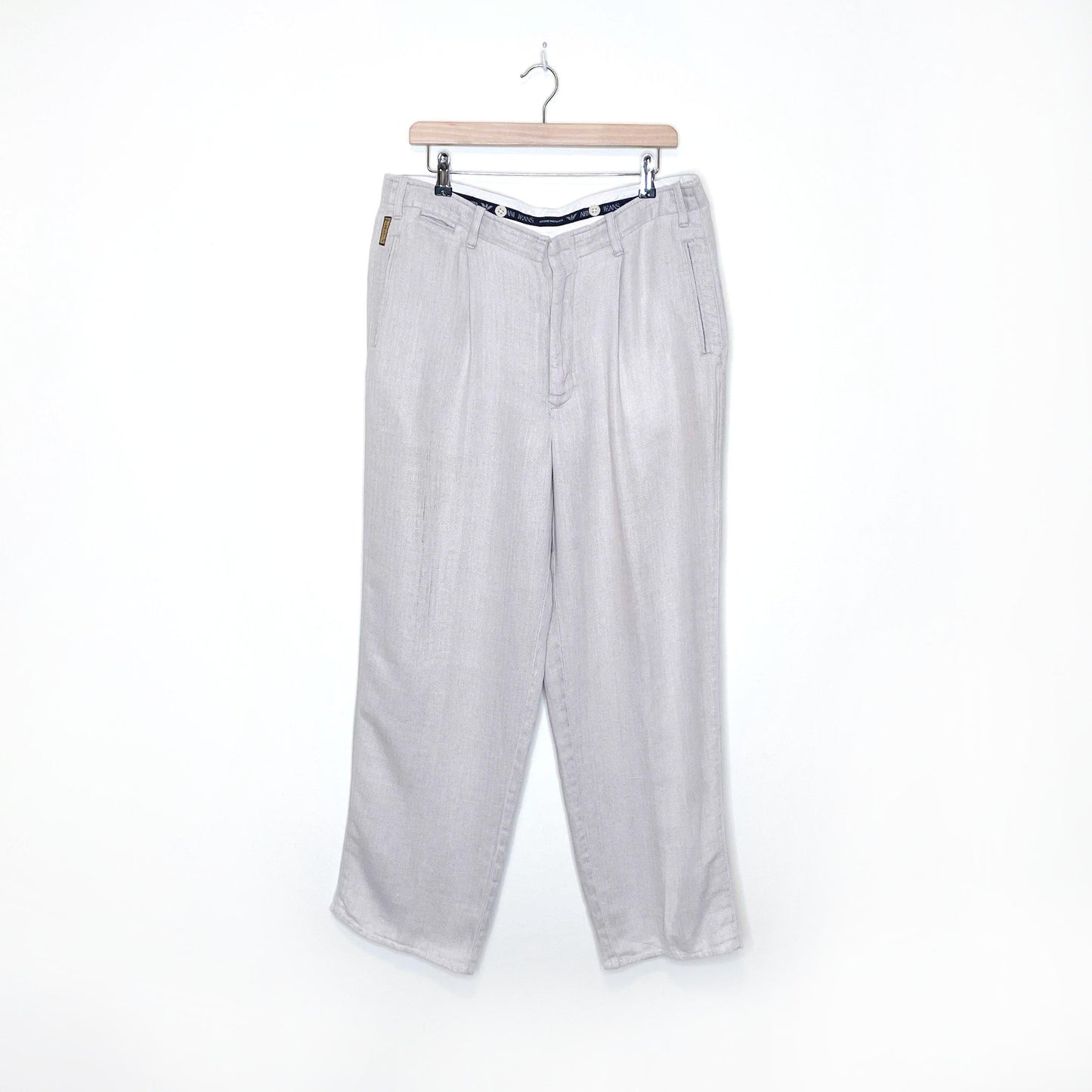 vintage 90's armani jeans stonewashed linen pants - size 36