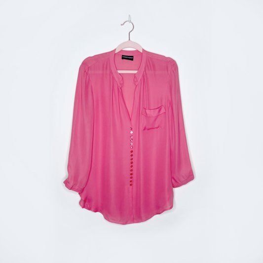 emporio armani pink silk blouse - size medium