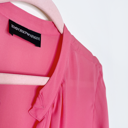 emporio armani pink silk blouse - size medium