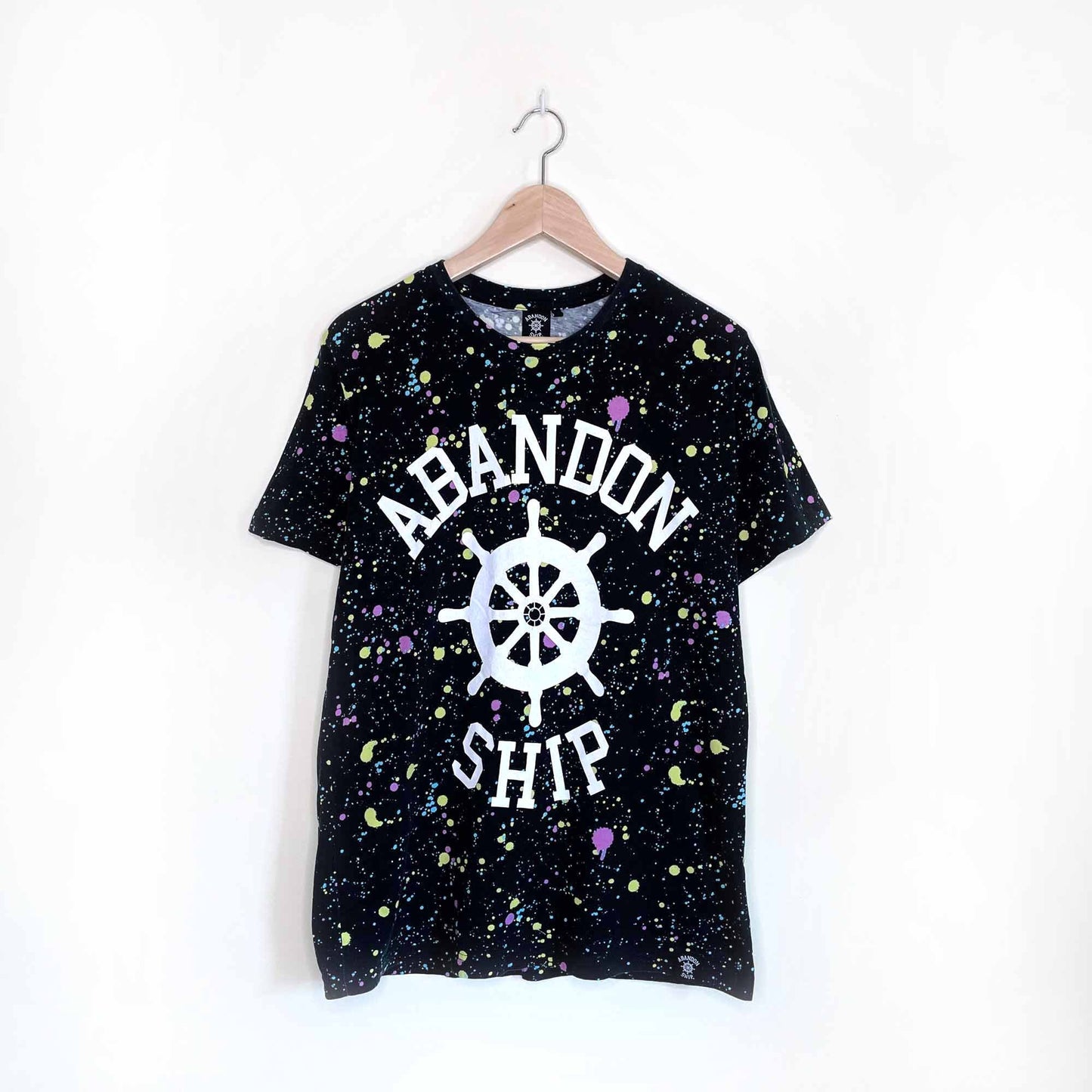 abandon ship paint splatter t-shirt - size large