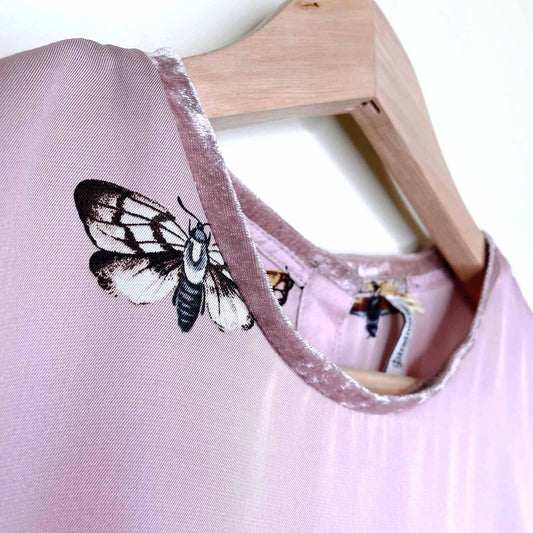 stradivarius pink button back butterfly top - size medium