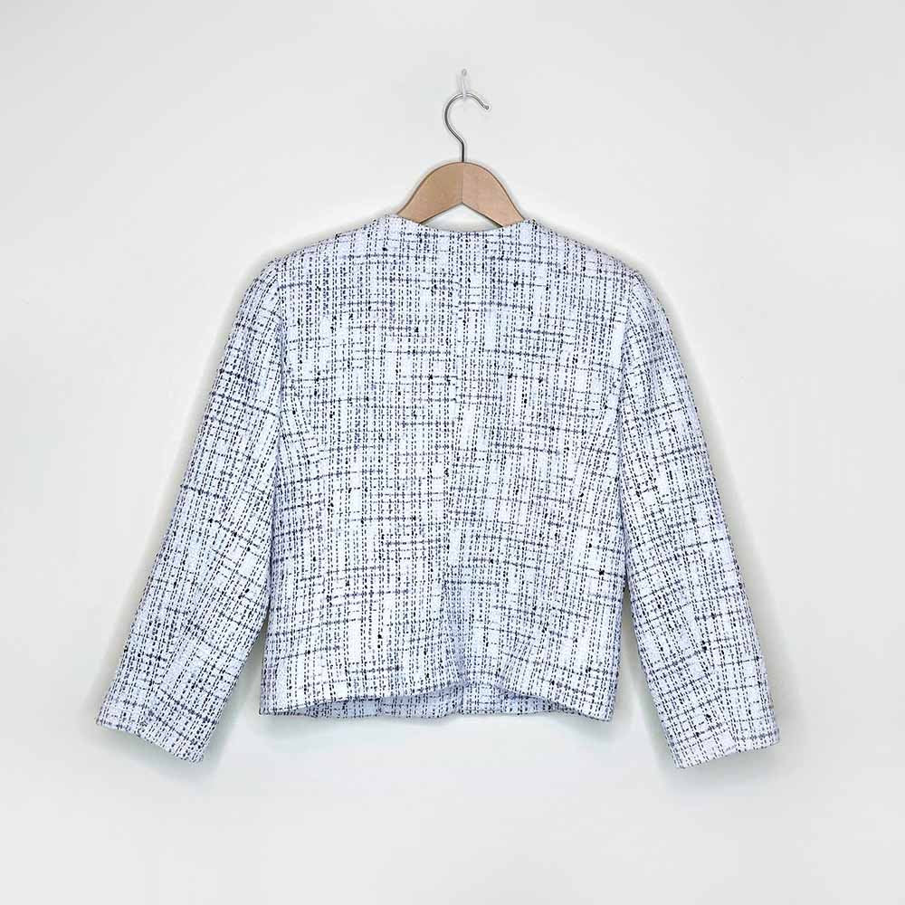 babaton little tweed jacket in soft lilac - size 4