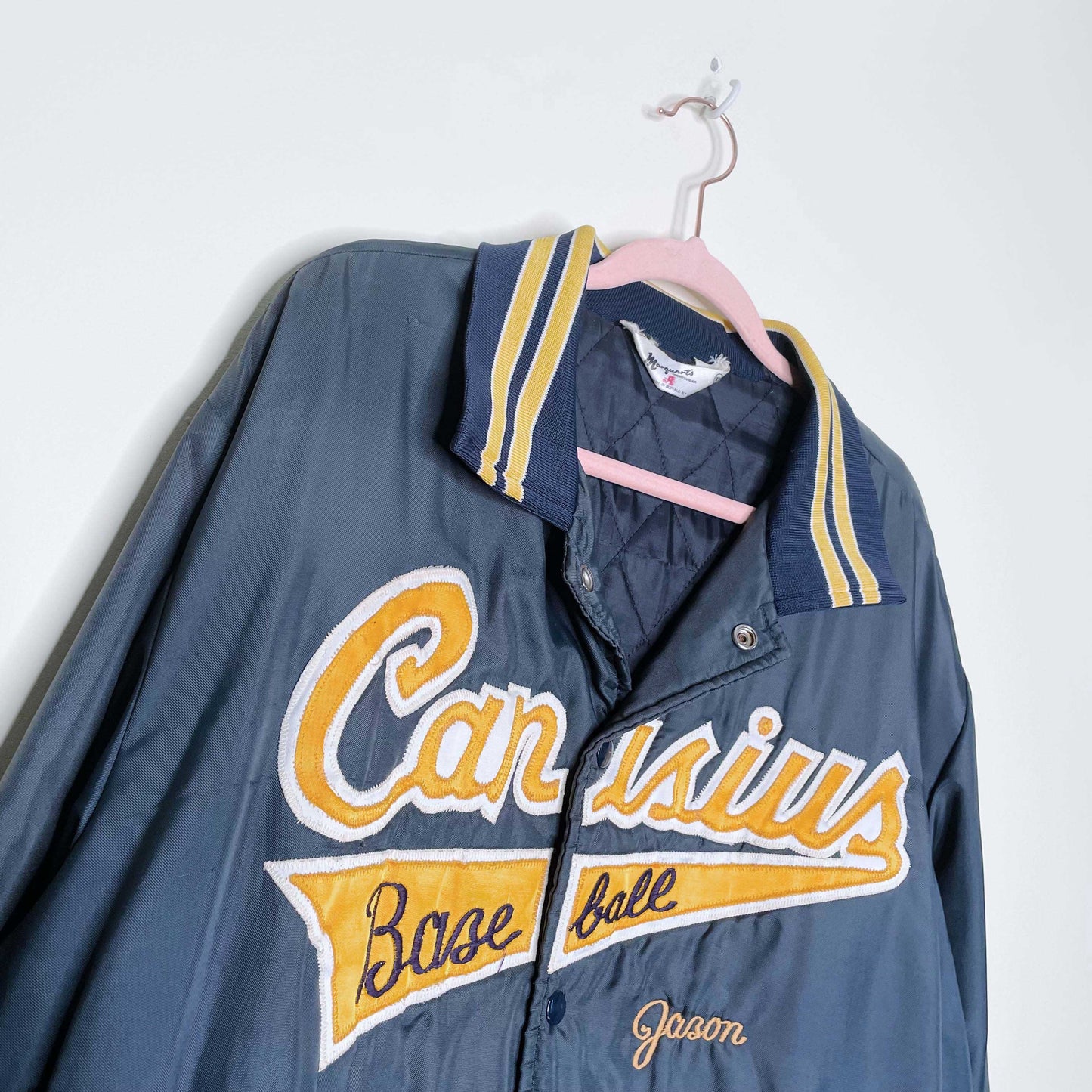 vintage varsity club baseball jacket - size xl