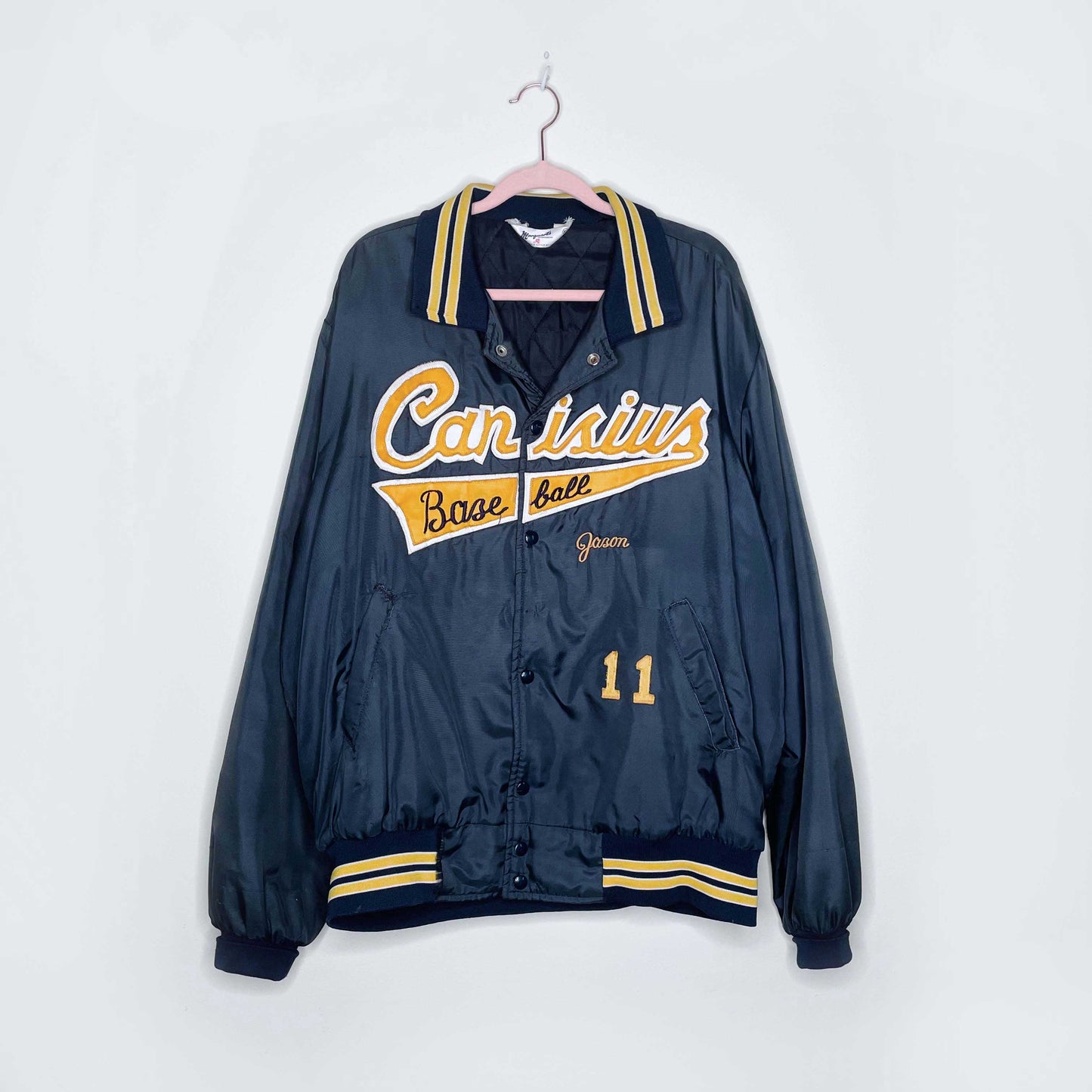 vintage varsity club baseball jacket - size xl