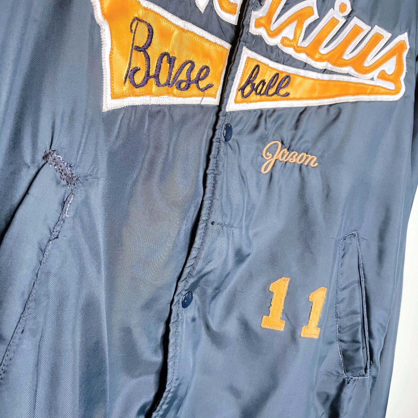 vintage varsity club baseball jacket - size xl