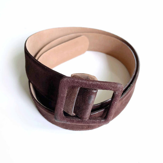 emporio armani brown suede belt - size 46