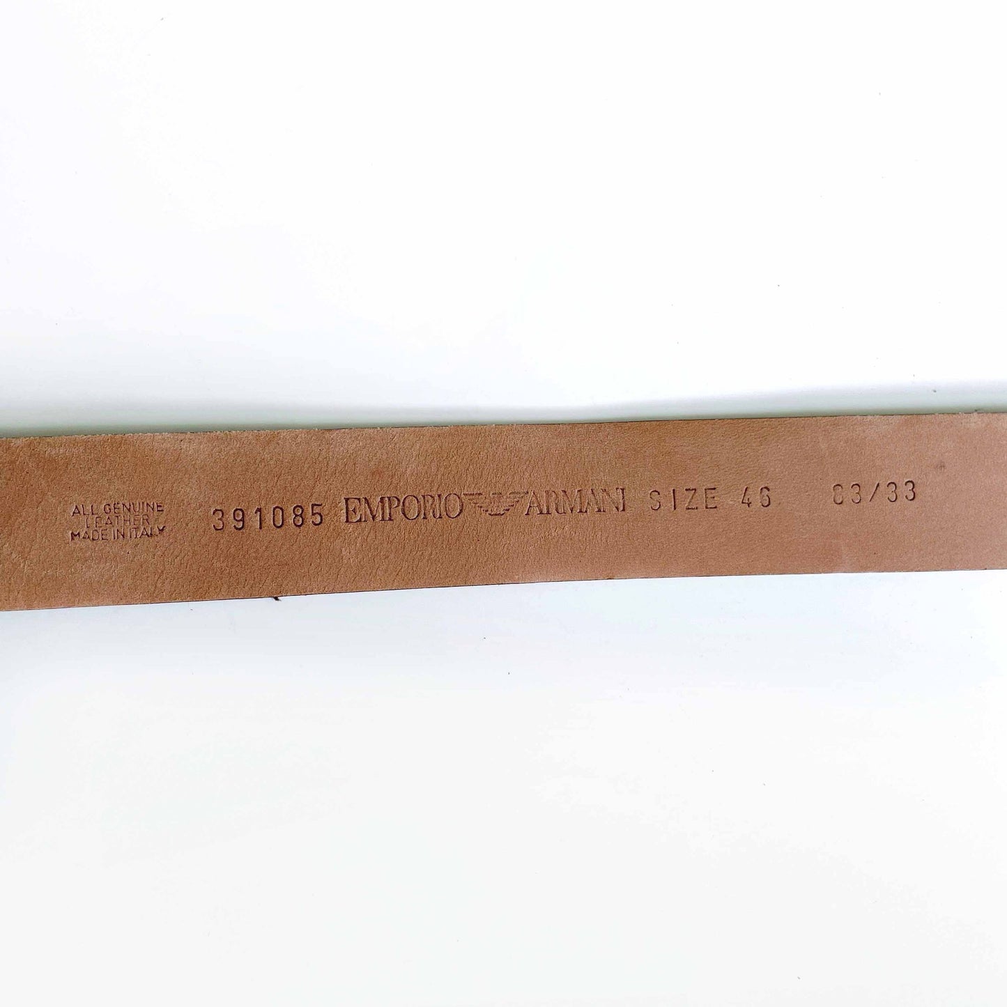 emporio armani brown suede belt - size 46