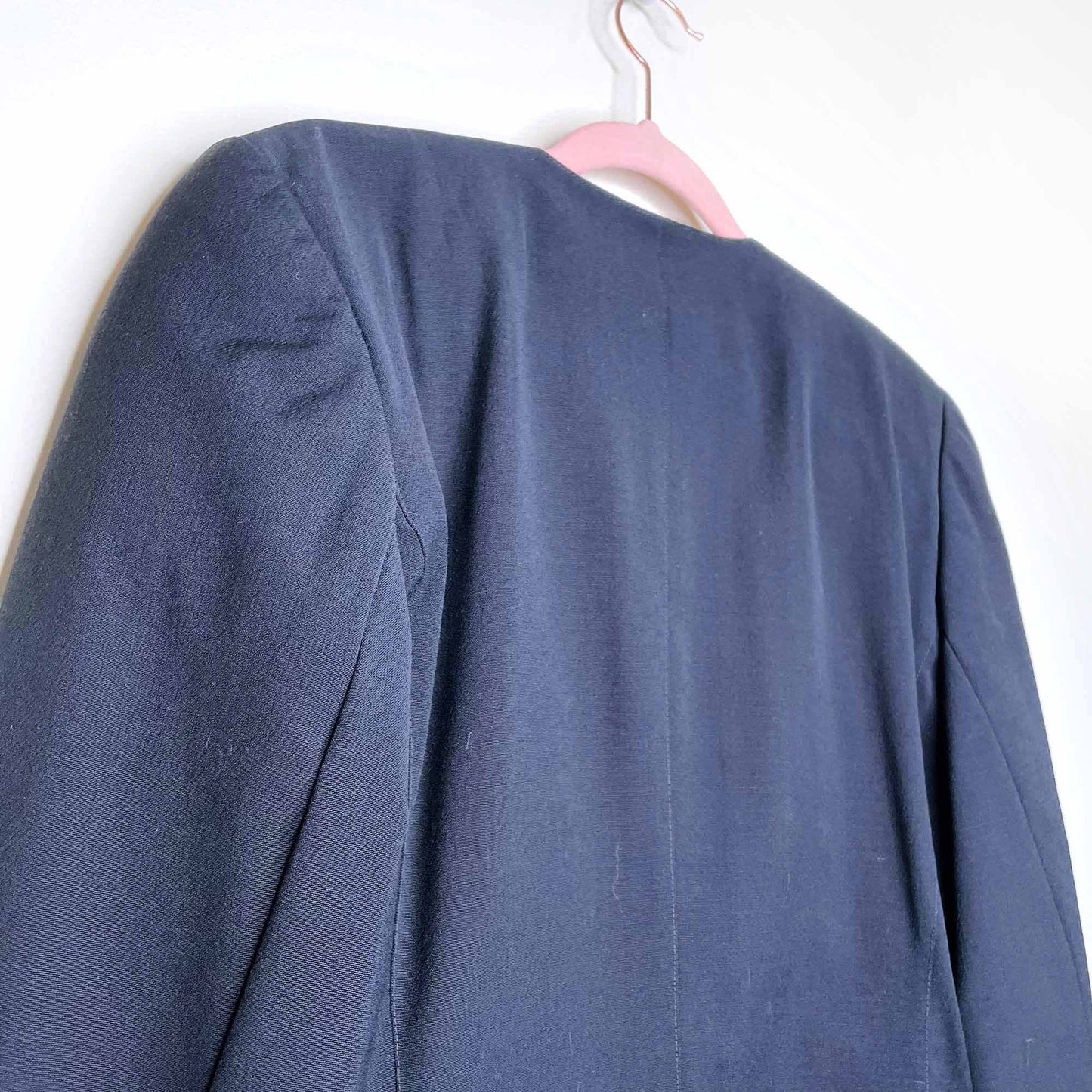 vintage 80's escada black wool heart buttons blazer - size 34