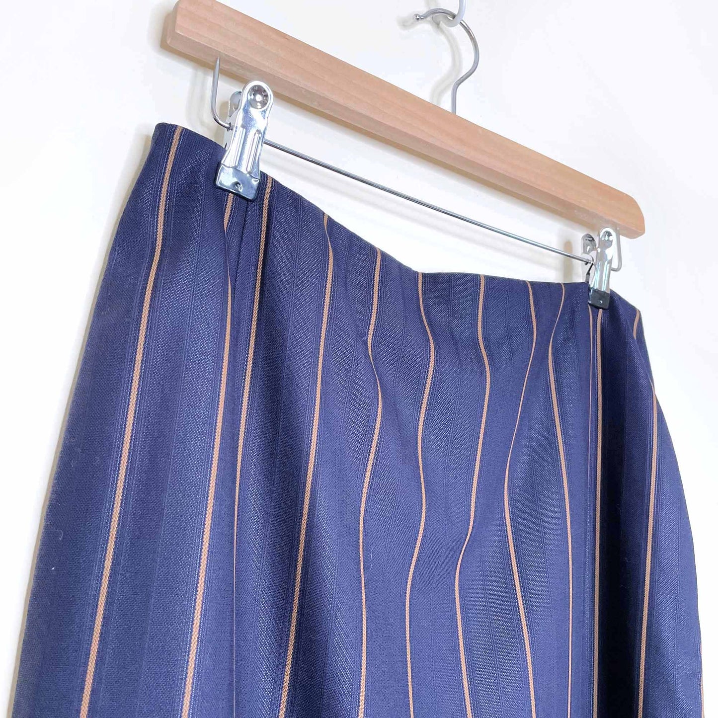 escada 3-piece wool-silk striped pant skirt suit set - size 40