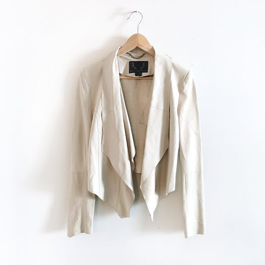 Bod &amp; Christensen Draped Leather Jacket - size 4