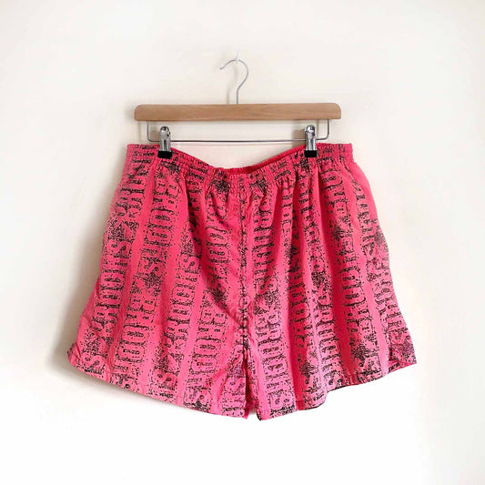 vintage brooks neon pink short swim trunks - size large