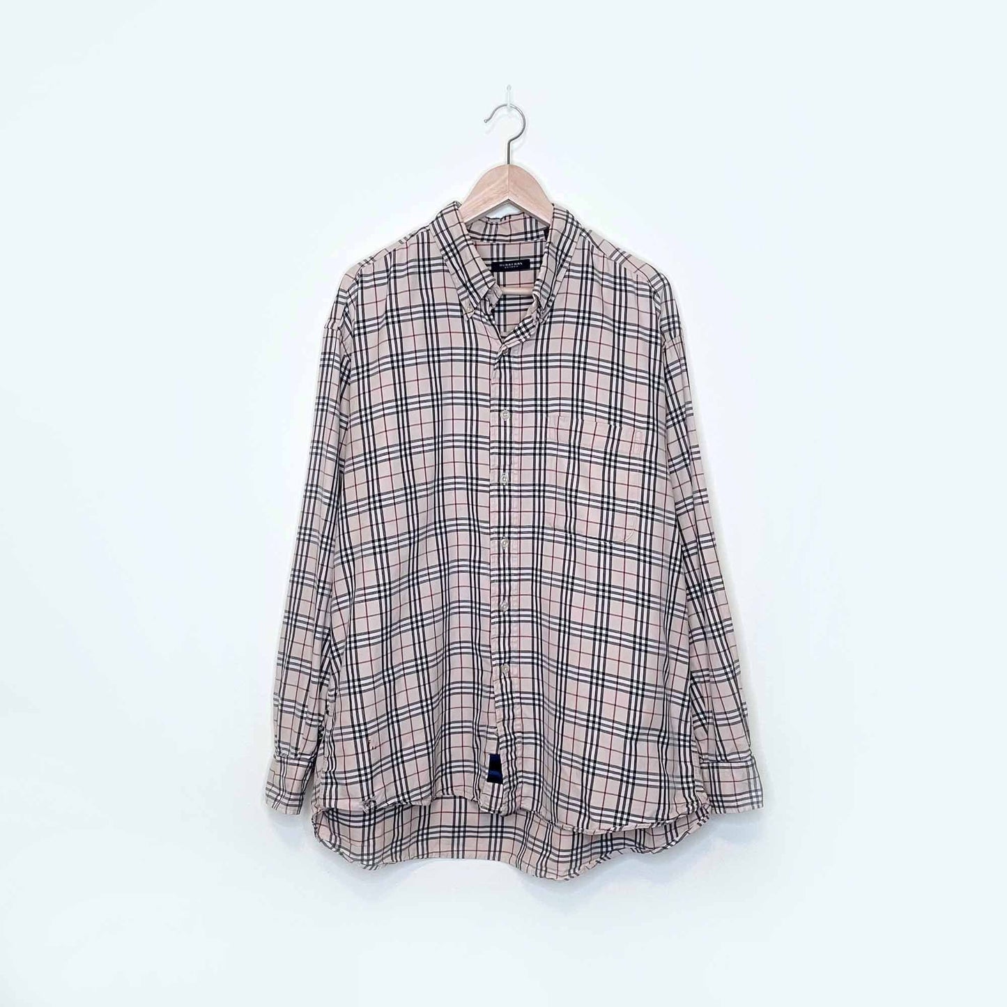 burberry nova check button down shirt - size xl