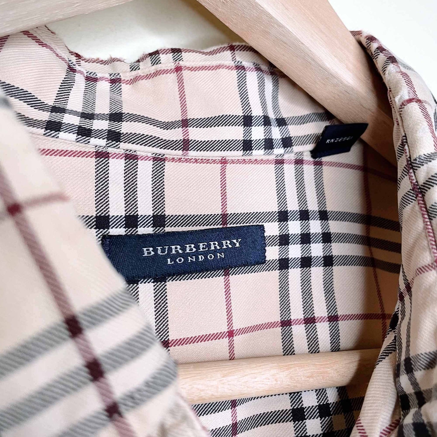 burberry nova check button down shirt - size xl