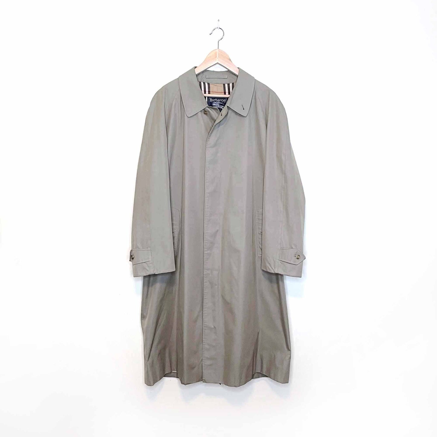 vintage burberrys trench coat with nova check lining - size large