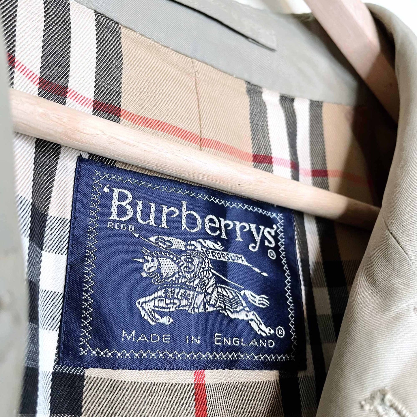 vintage burberrys trench coat with nova check lining - size large