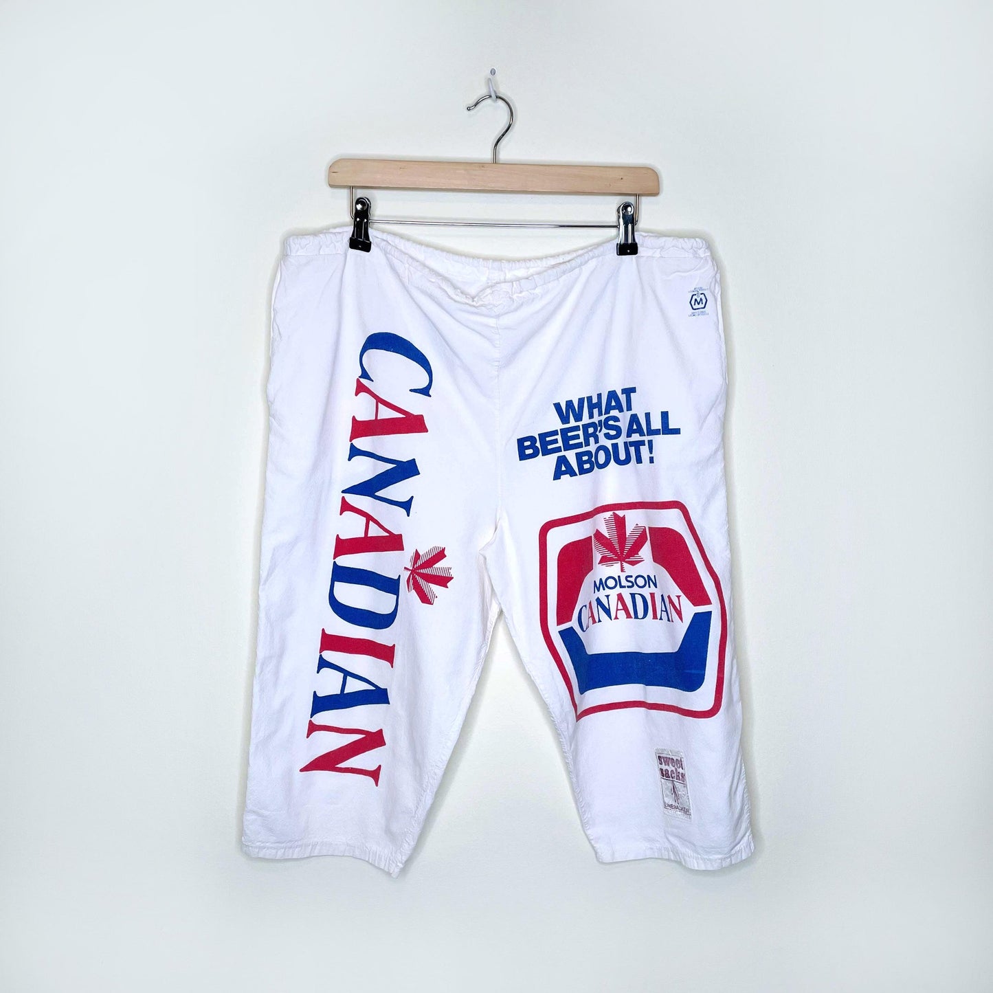 vintage molson canadian 80's 90's sweet sacks linebacker beer novelty shorts - OS